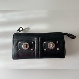 ***Marc Jacobs***. CLASSIC
Black Leather Wallet with Silver Accents